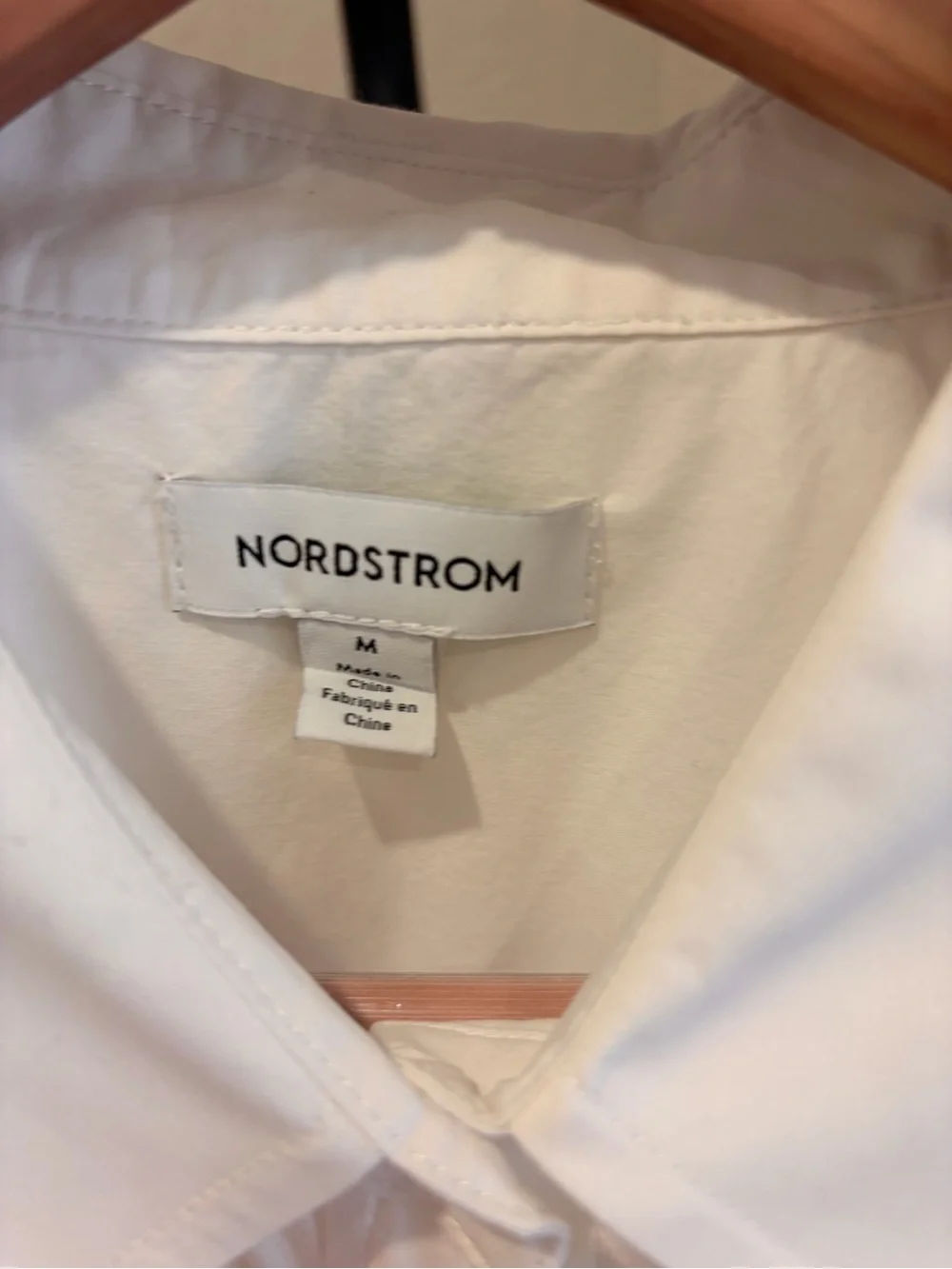 Nordstrom Women's White Button-Down Collared Shirt - Picture 2 of 4